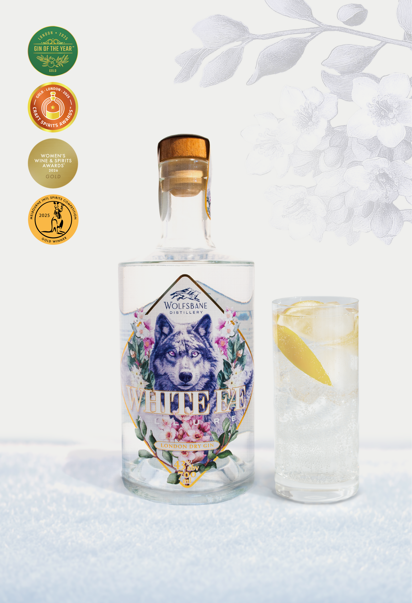 Wolfsbane White Fae Allure London Dry Gin